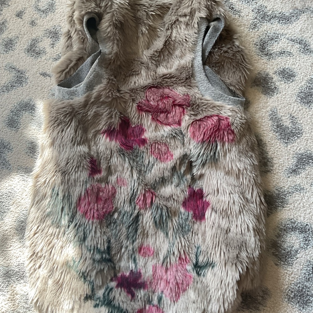 Floral Faux Fur Vest